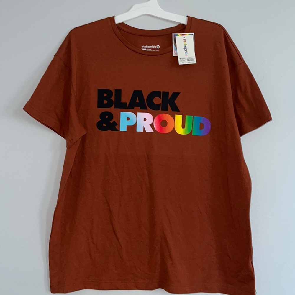 NWT "Black & Proud" Short Sleeve Rainbow Graphic Tee